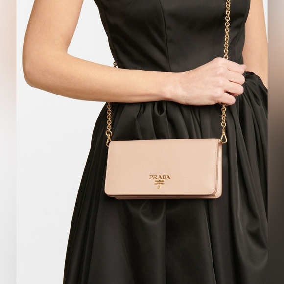 PRADA CROSSBODY WITH GOLD CHAIN - Picture 1 of 12